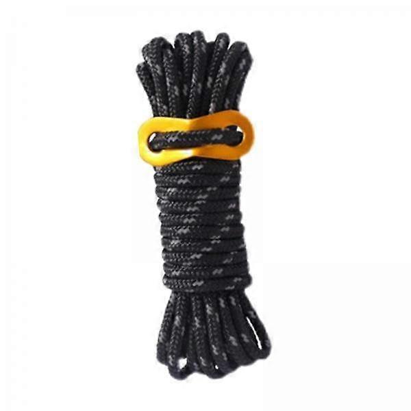 2xGuy Lines Tent Cord with Adjuster 5mm 13ft for Camping Tent Tarp Black