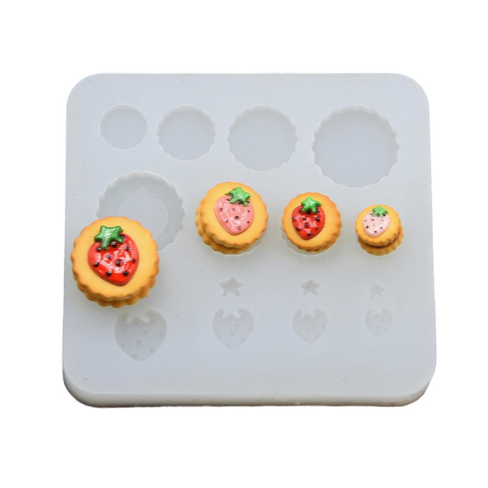 Small Strawberry Cookie Mold Silicone Model Making Mold Clay Cookie Mold for Artistic Projects and Realistic Food Models Multicolor