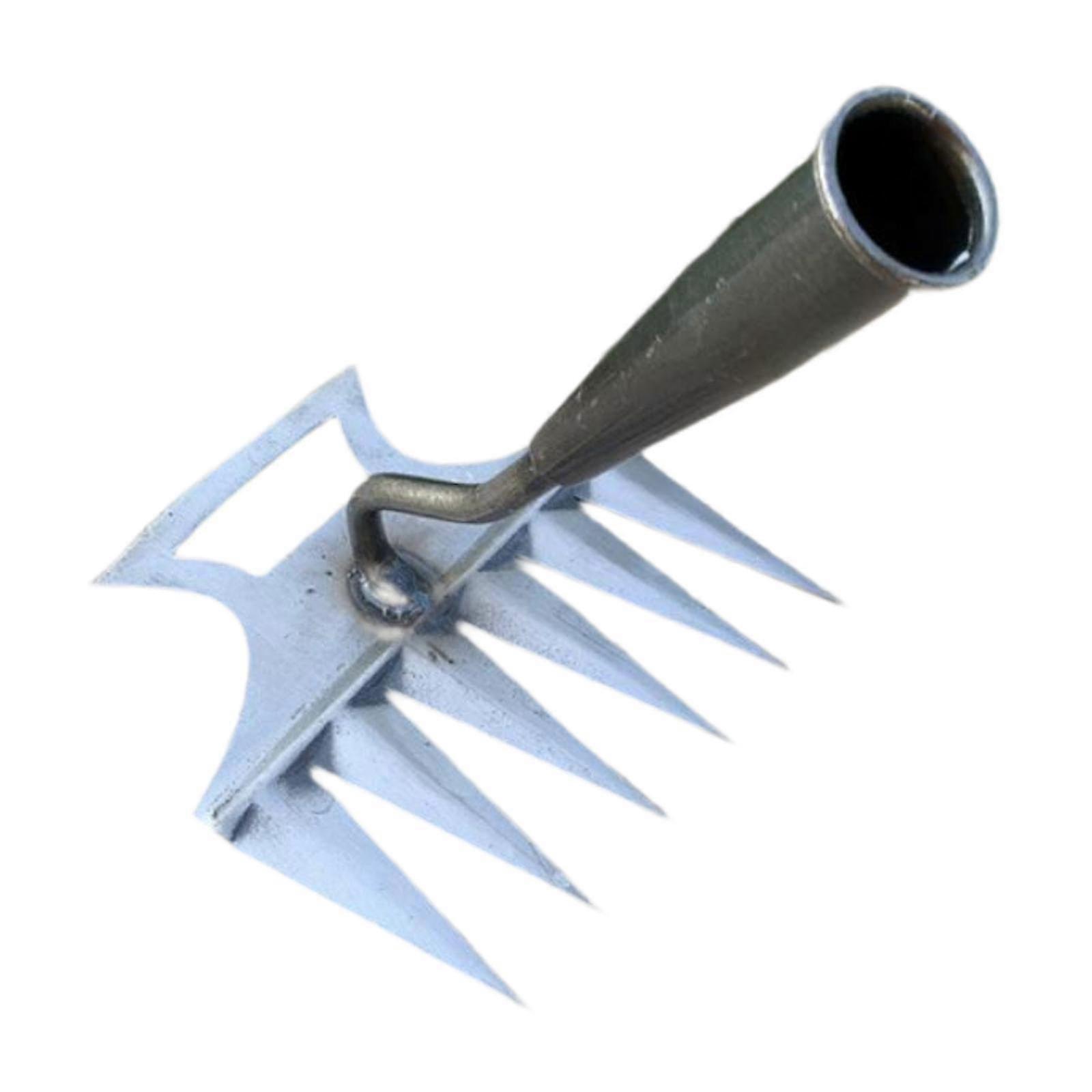 Garden Rake Long Handle Hardened Weeding Removal Tool for Farm Yard Planting