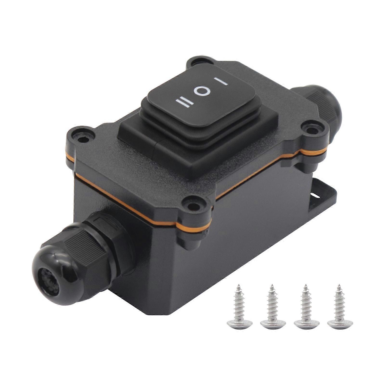 16A Heavy Duty Large Current Inline Cable On/Off Switch IP68 Waterproof Power Refitting Installing Wire Box