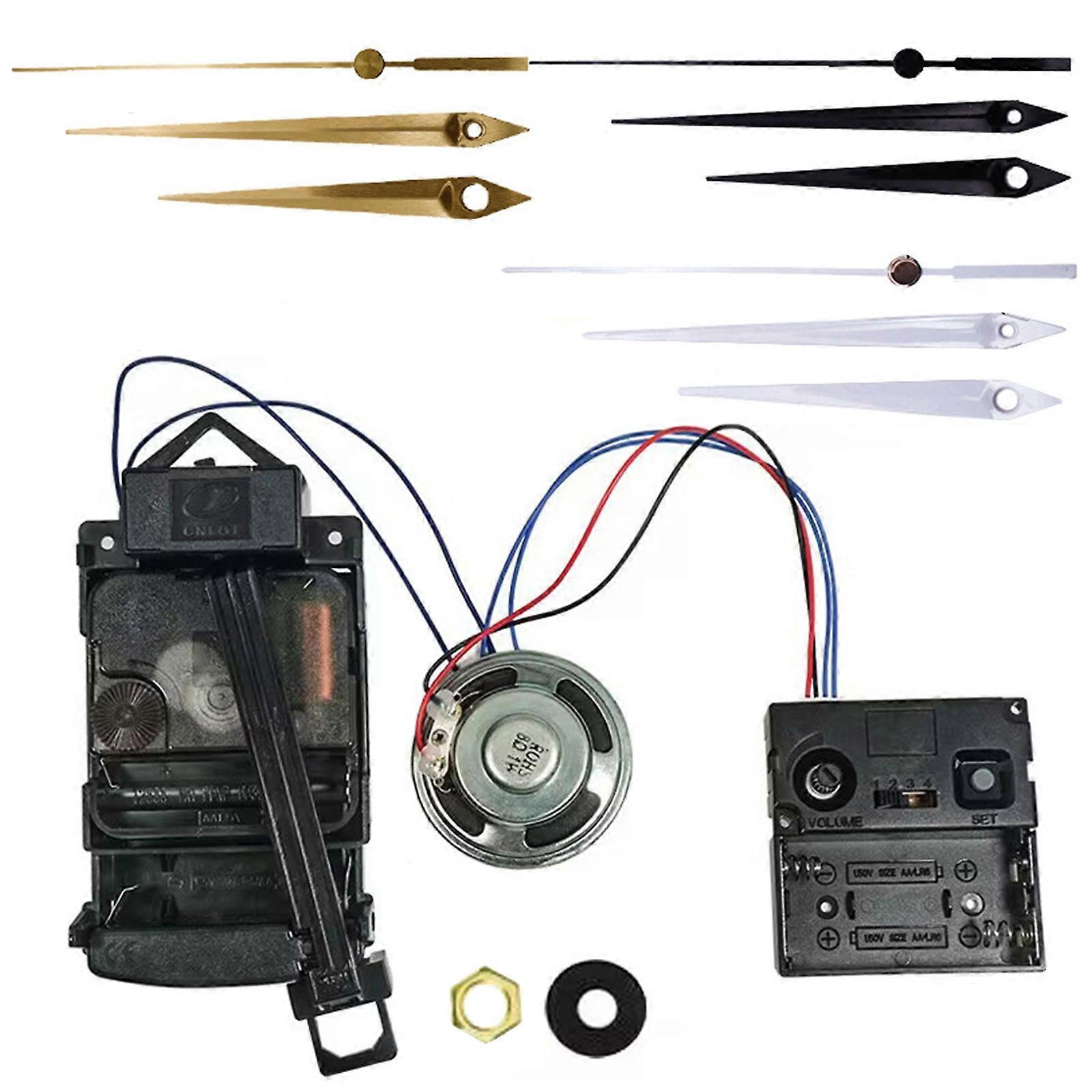 DIY Clock Replacement Part Quartz Pendulum Clock Movement Battery Operated Melody-Mechanism Clock with Music Box Speaker Multicolor