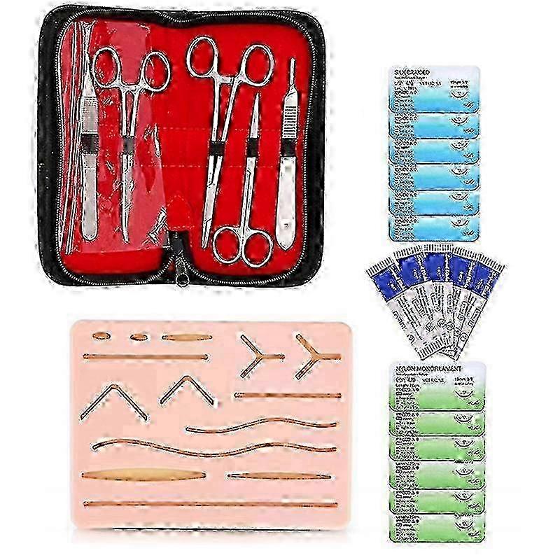Student Suture Kit with Silicone Pad & Tools for Practice