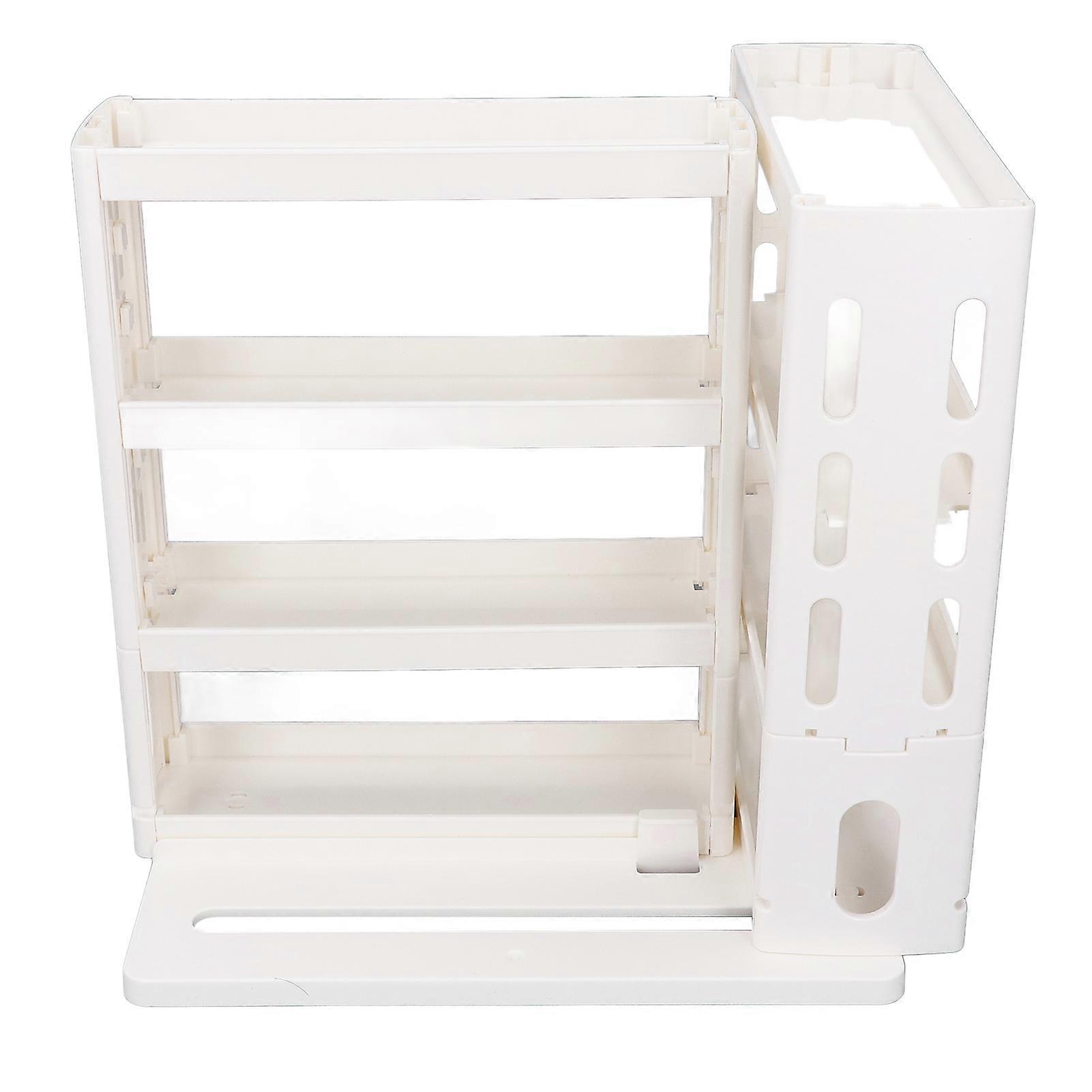 Folding Storage Shelf 90 Degree Rotating Spice Organizer Rack for Kitchen and Bathroom Cabinet 