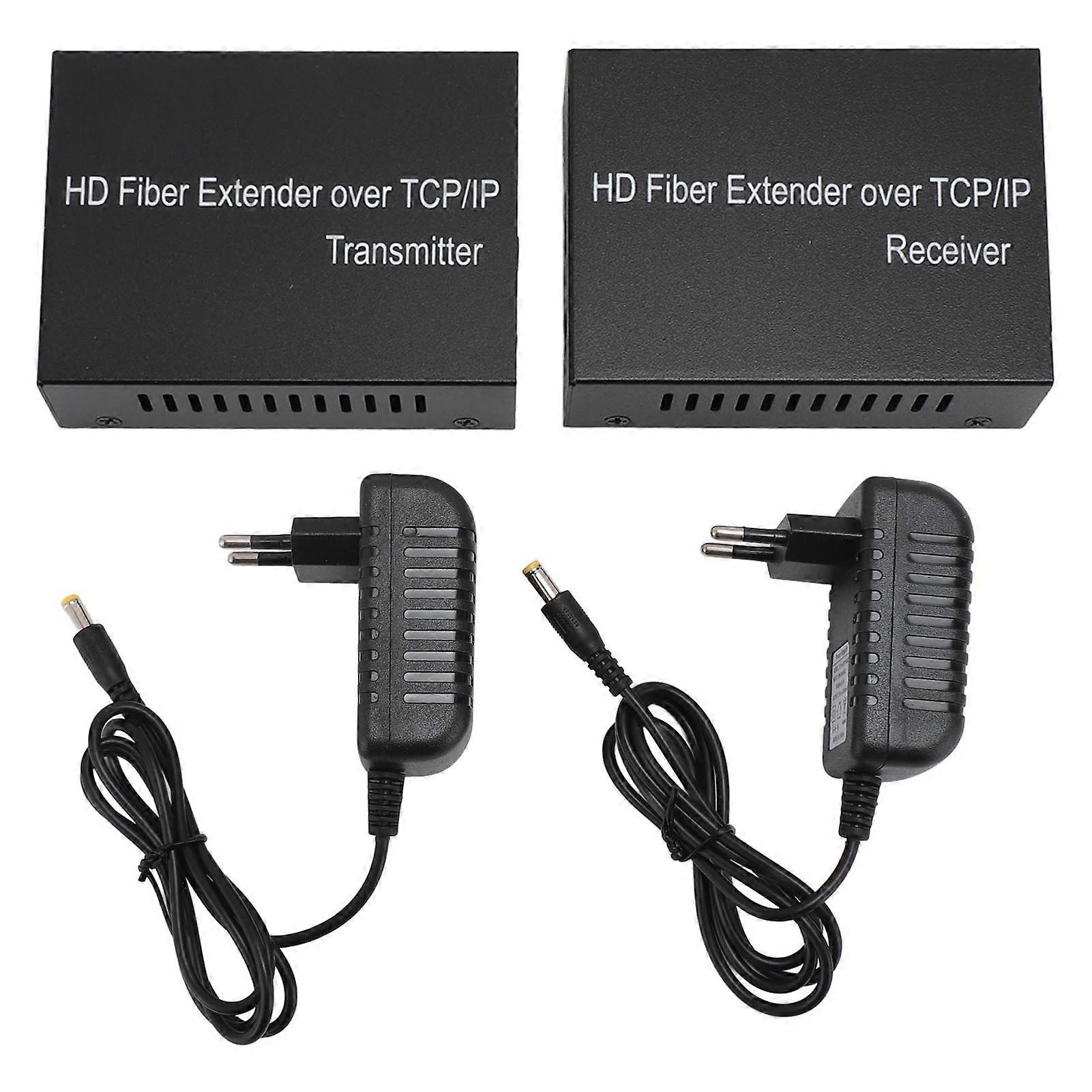 20KM HD Multimedia Interface KVM Fiber Extender - 1080P 60Hz, Plug & Play, EU Plug