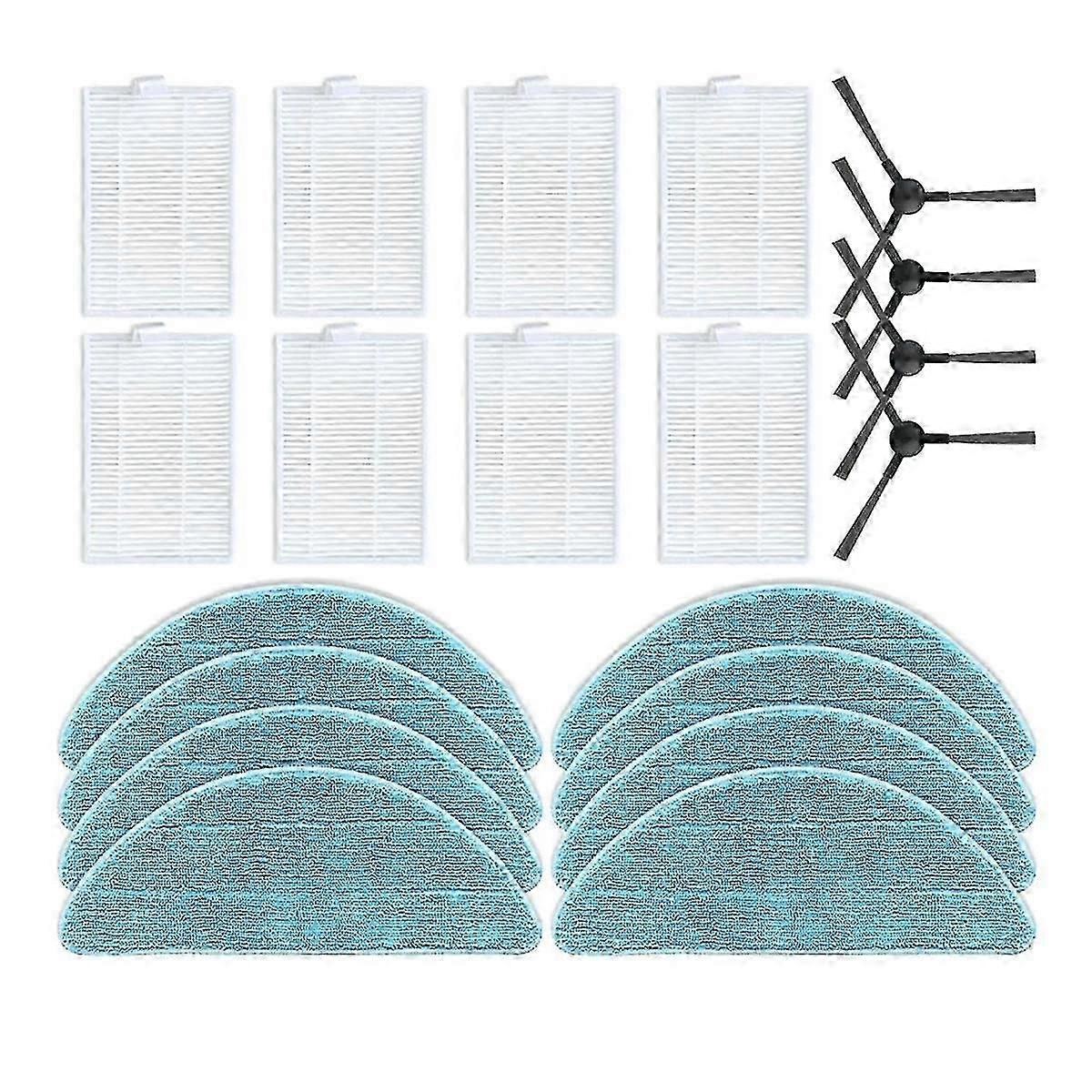 Replacement Parts Accessories for Robot Vacuum Cleaner Compatible with Glass 3 and Glass 4 Including Side Brushes, Filters, and Mop Cloths