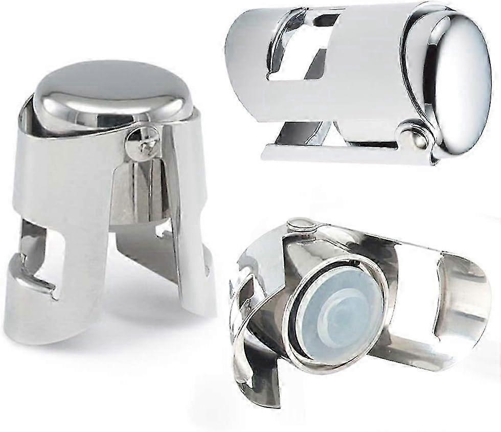 Premium Dark Stainless Steel Champagne Stopper Creates a Vacuum for Sparkling Wine Bottles
