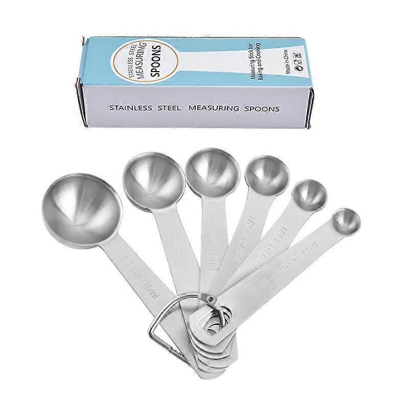 Measuring Spoons Set - 6 Piece - 18/8 Stainless Steel Measuring Spoons Cups - BPA Free - Measuring Spoons - Measuring Spoons - Grams & ML Weighing