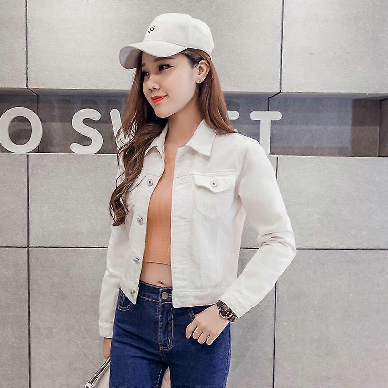 GMXIA Spring Slim-fit Jacket Small Casual Everything Hong Kong Style Denim Jacket Woman