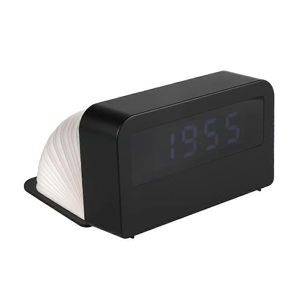 Colorful Clock Time Light with USB Charging Cable for Bedroom and Dormitory Desk - Black Color, Modern Design