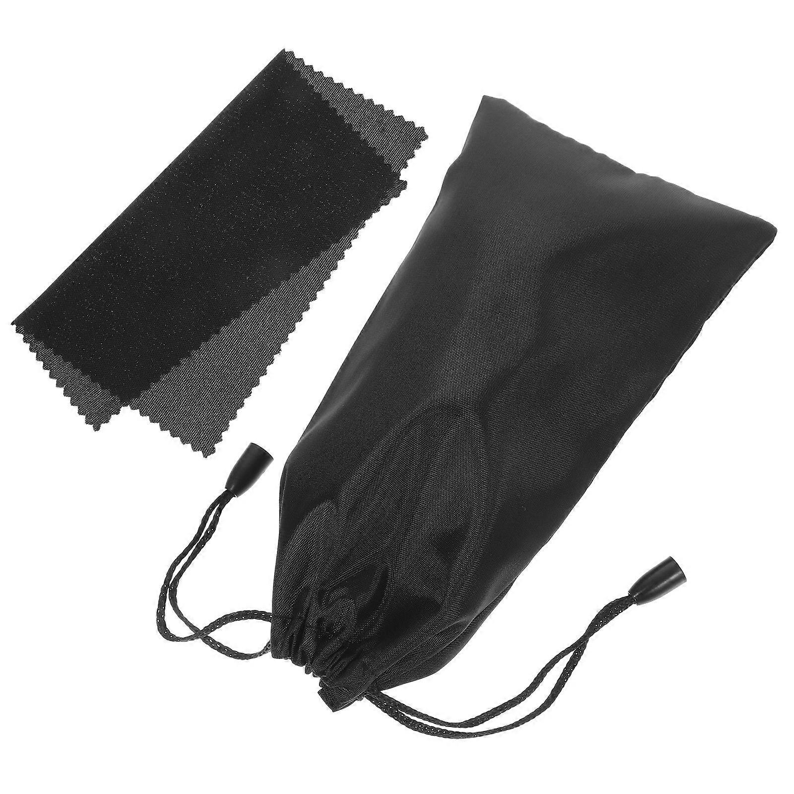 Sunglasses Storage Bag Set with Wiper   Durable Travel Pouch with Drawstring Closure for Glasses Protection and Scratch Free Cleanliness