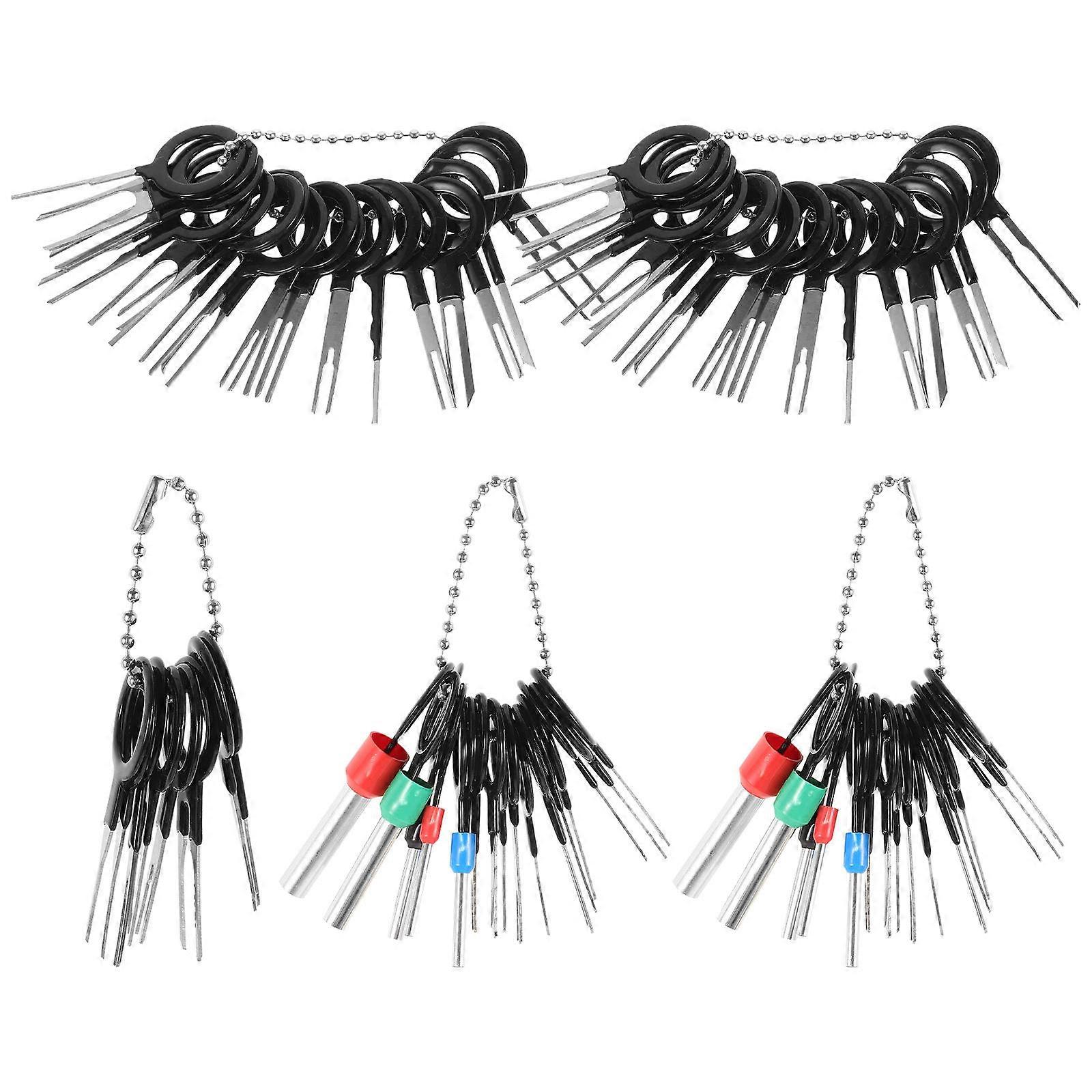Terminal Pin Extraction Tool Kit DIY Projects Wire Harness Pin Removal Tool Assorted Color 5.00X2.00X0.20CM 80Pcs