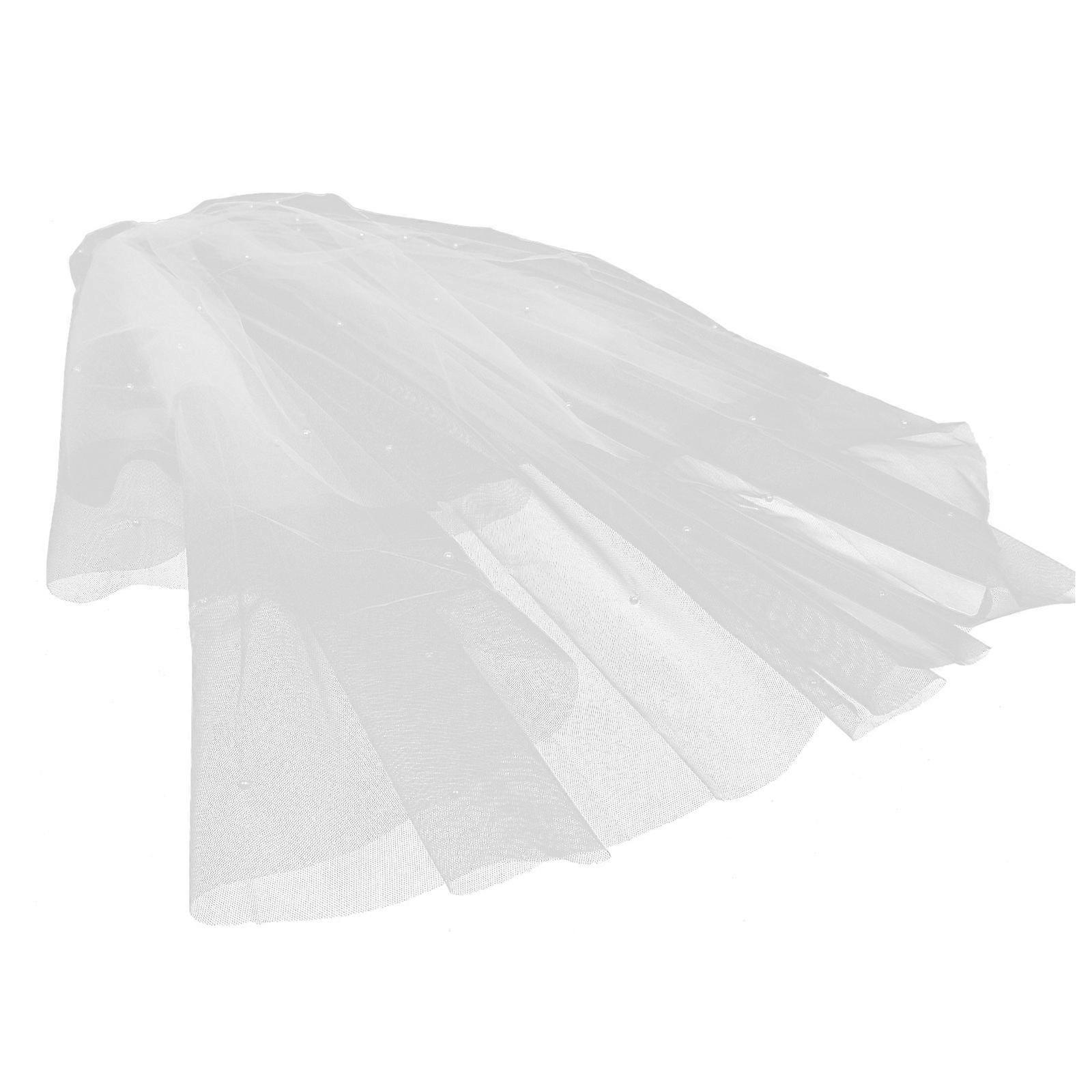 Here's a polished and professional product description based on the title you provided:

 

**Short Bridal Veil with Pearl Detailing – Soft &