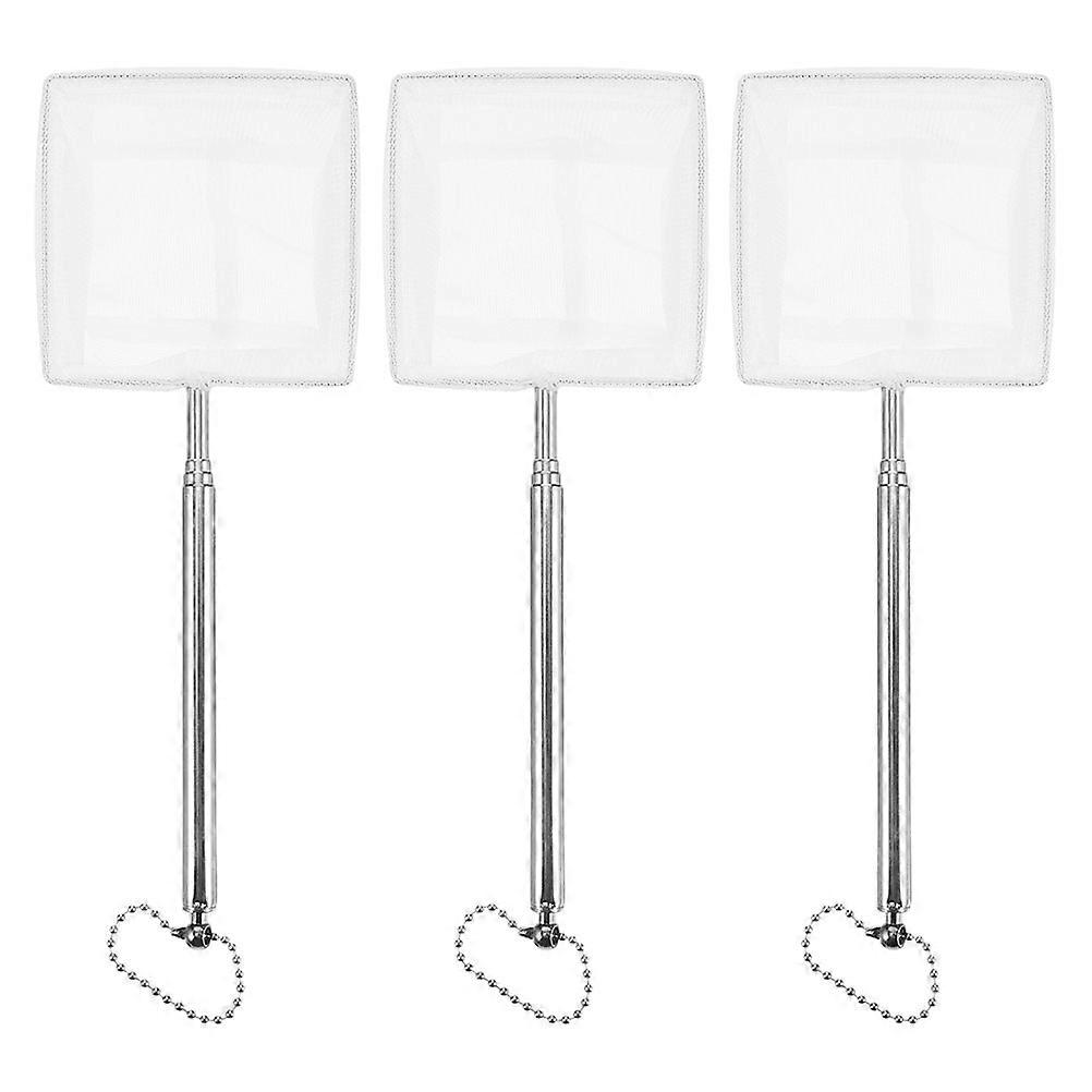 3pcs Retractable Fishing Net with Telescoping Handle, Durable Stainless Steel Mesh for Freshwater and Saltwater Fishing, Space Saving Design