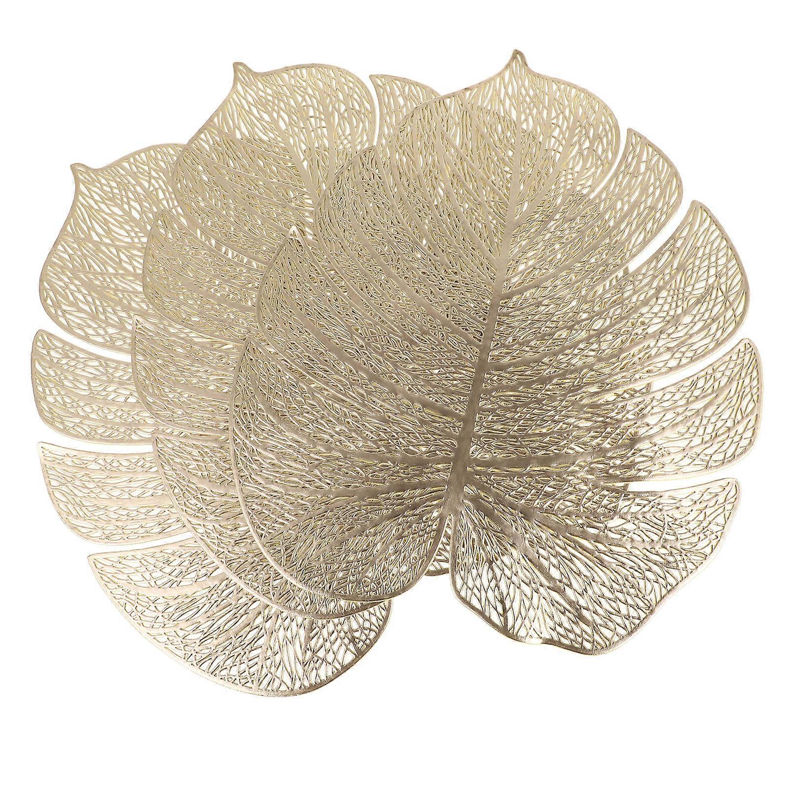 Cup Coasters For Table Coral Branches Coasters Dining Mat Home Use Heat Insulation Golden 3Pcs