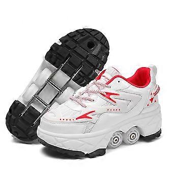 2-in-1 Roller Skates with Retractable Wheels for Adults and Kids