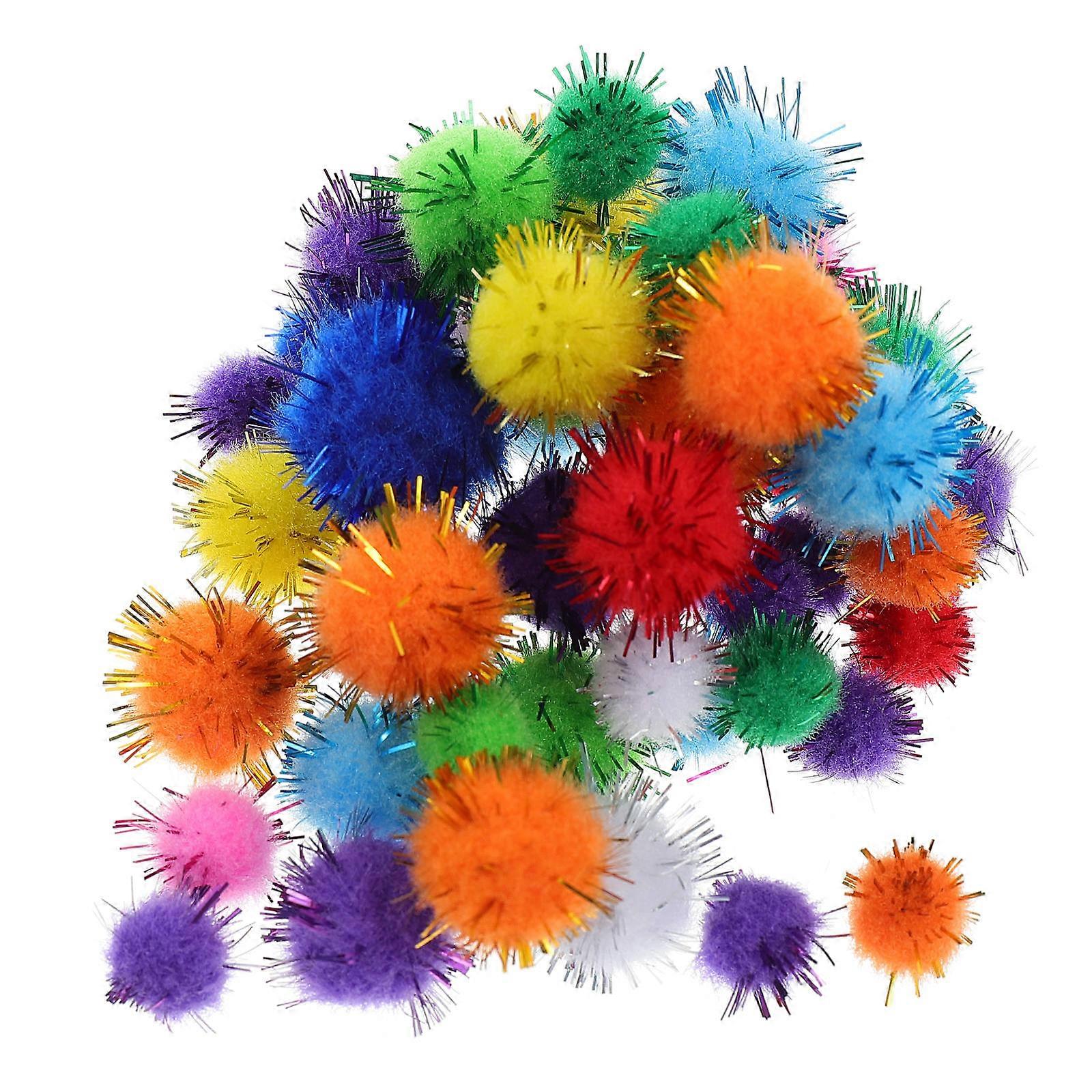 Assorted Pom Poms Multi-Colored 3X3cm DIY Decorations Craft Supplies Fluffy Style 500Pack