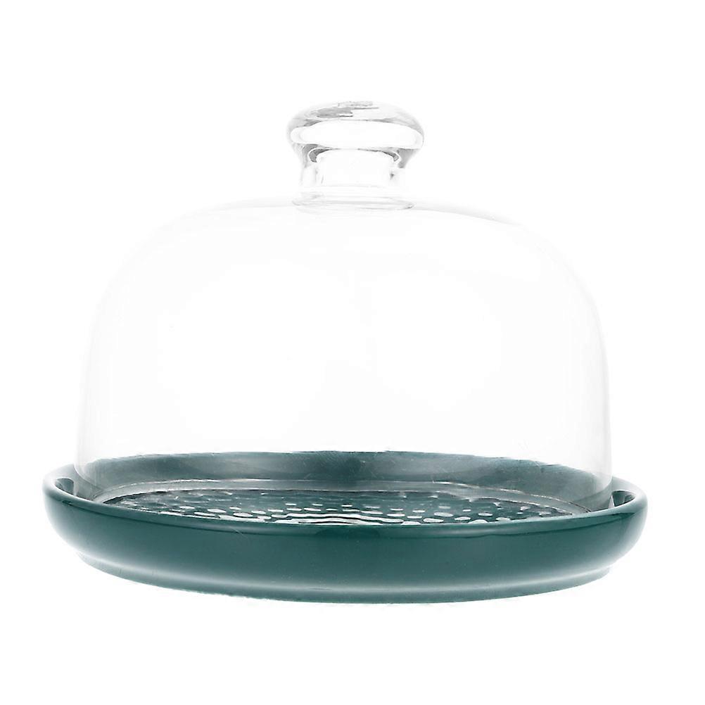 Cake Plate With Lid Cake Display Tray for Showers Green Presentation 20.5x20.5x15.7cm 1 Set