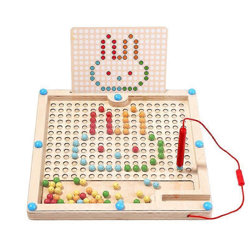 Wooden children's magnetic walking pen training puzzle two-in-one flying chess thinking logic puzzle desktop puzzle parent-child interaction, fun desk