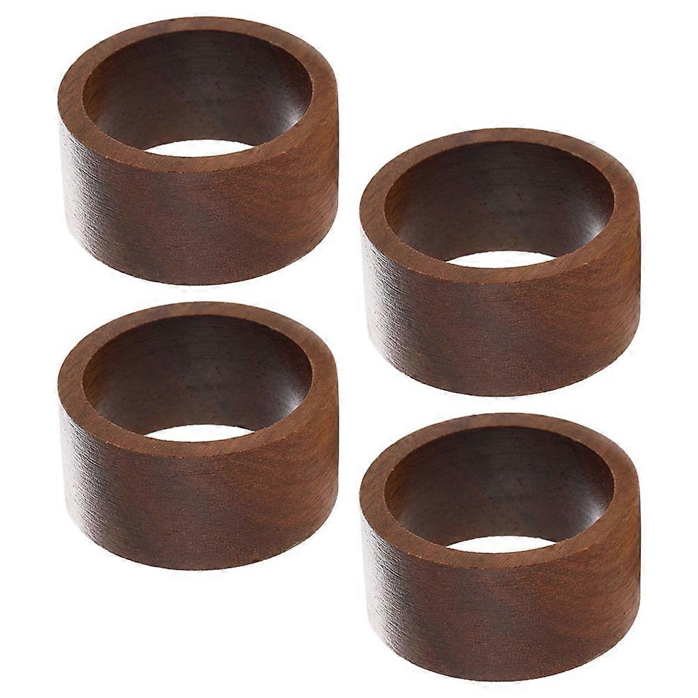 Round Napkin Rings For Dining Table Party Serviette Rings Reusable Wooden Holders 5.00X5.00X2.50CM 4Set