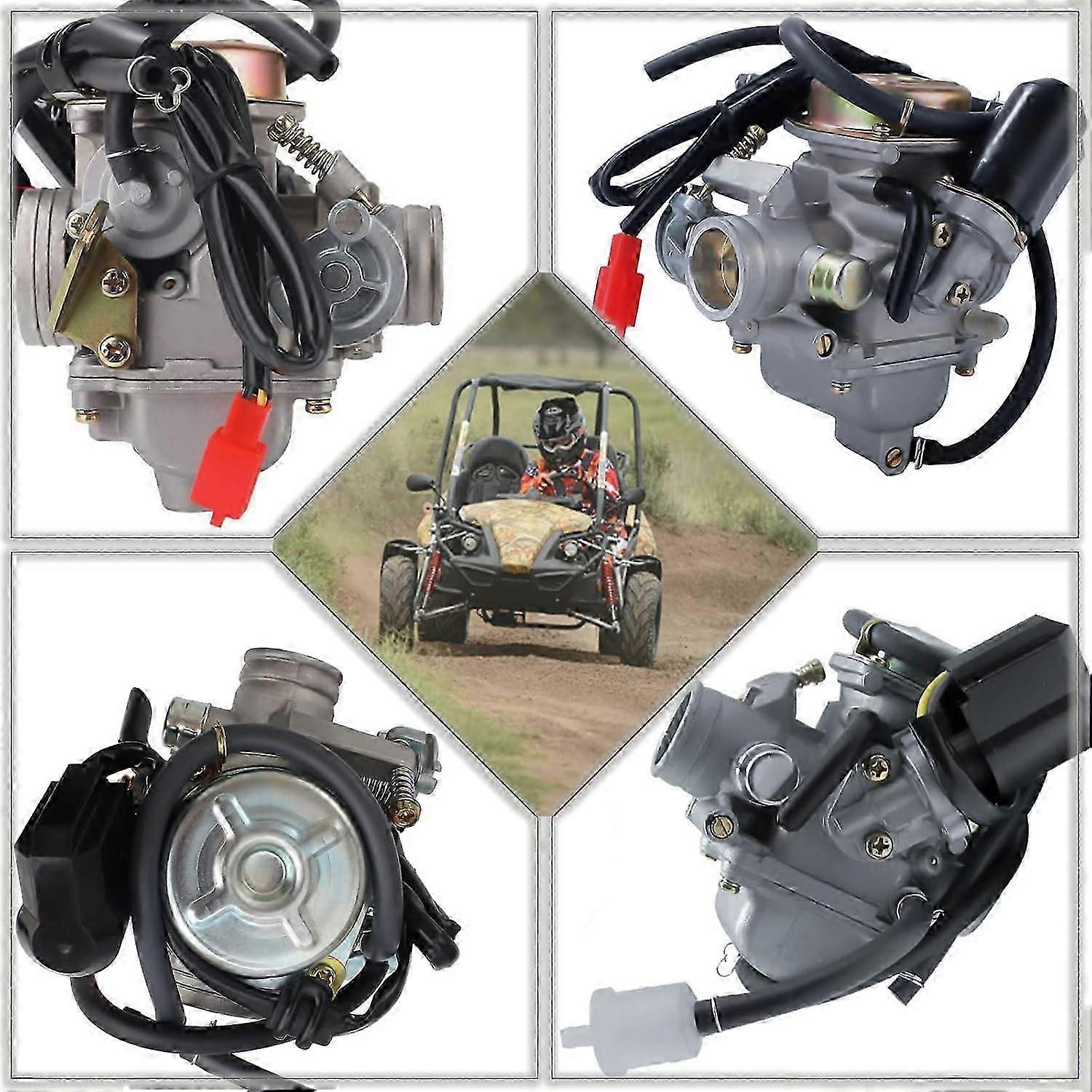 Carburateur Complet Pour E-Ton Yukon 150 Et Challenger - 24mm Avec Starter Électronique - Prêt à Monter - 6