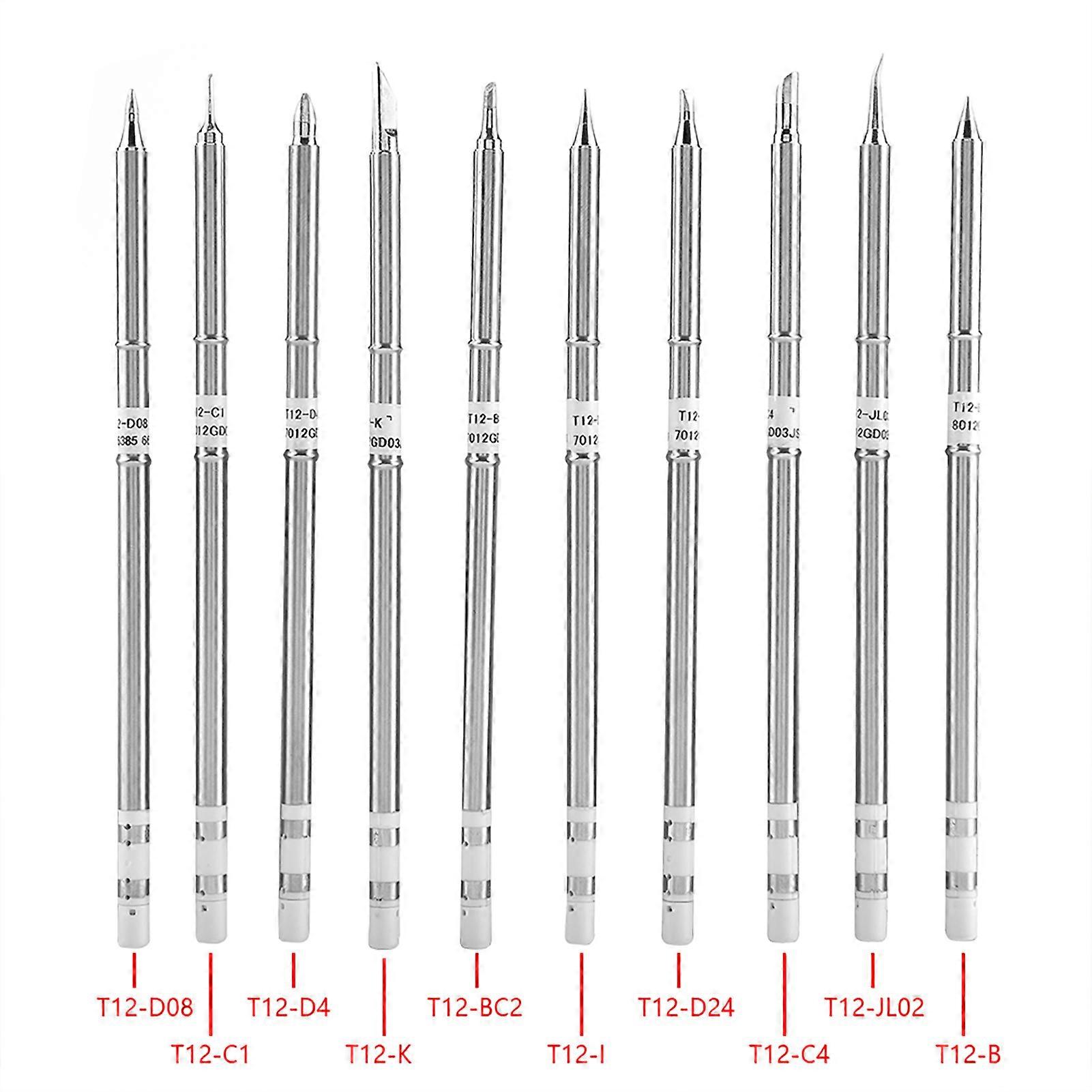 10pcs Replacement Soldering Iron Tips for FX-951 Soldering Station T12 Series