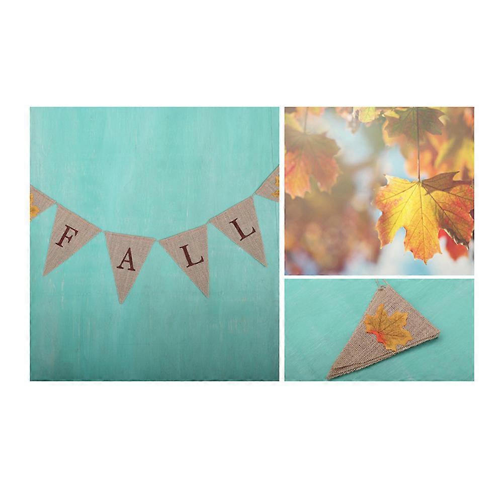 Banner Thanksgiving Autumn Fall Season Decor Multi-Colored Triangular Flags Linen Material 13 x 17cm 2M Length 1Pack