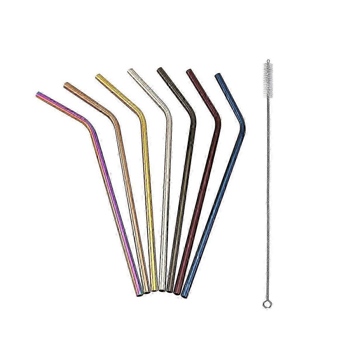 7 قطع 300 مم من الفولاذ المقاوم للصدأ قش ألوان معدنية ، يناسب 40 أونصة بهلوان ، طويل جدا قابل لإعادة الاستخدام صديق للبيئة - 2025-ss