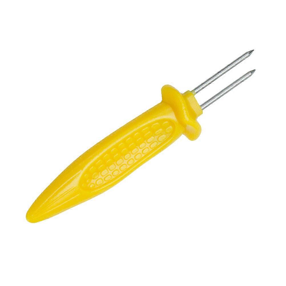 Roasting Sticks Corn Shape Handle Fork Barbecue Anti-Scalding Meat Forks For Kitchen Camping Picnic Yellow 50Pcs
