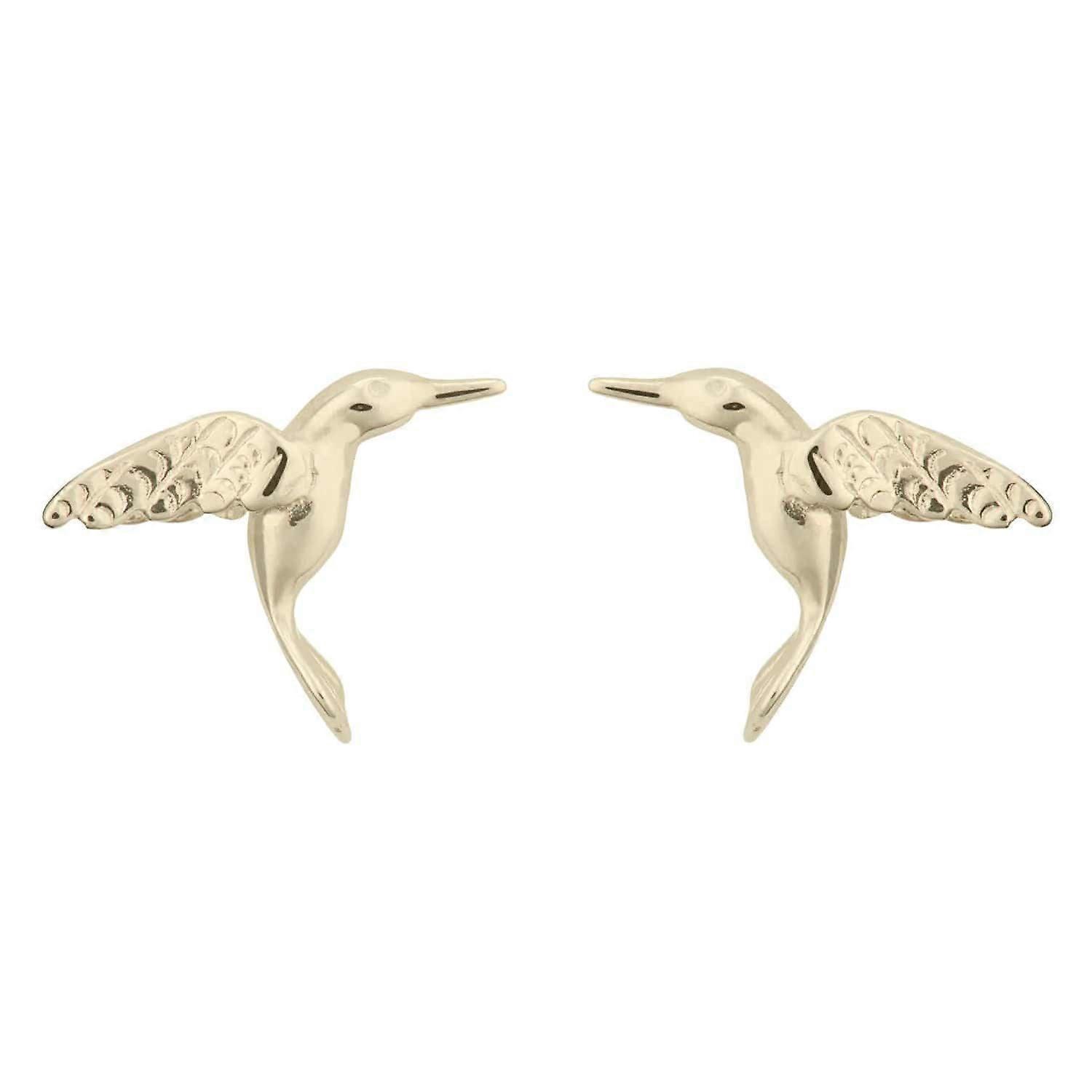 Gold Plated Hummingbird Stud Earrings SEGHB