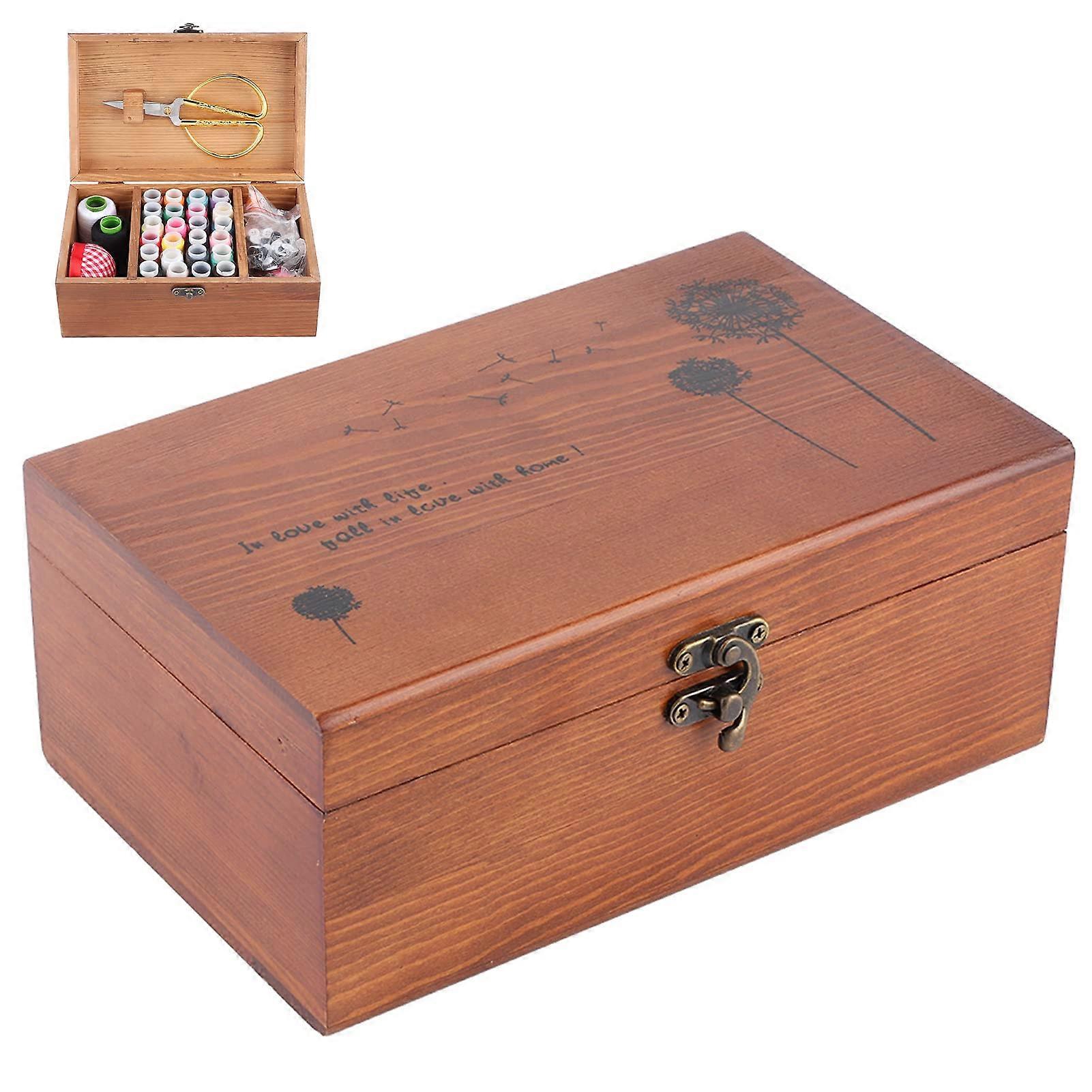 NadelfadenBox, charming Taraxacumpattern sewing box, for thread needles (sewing set box)