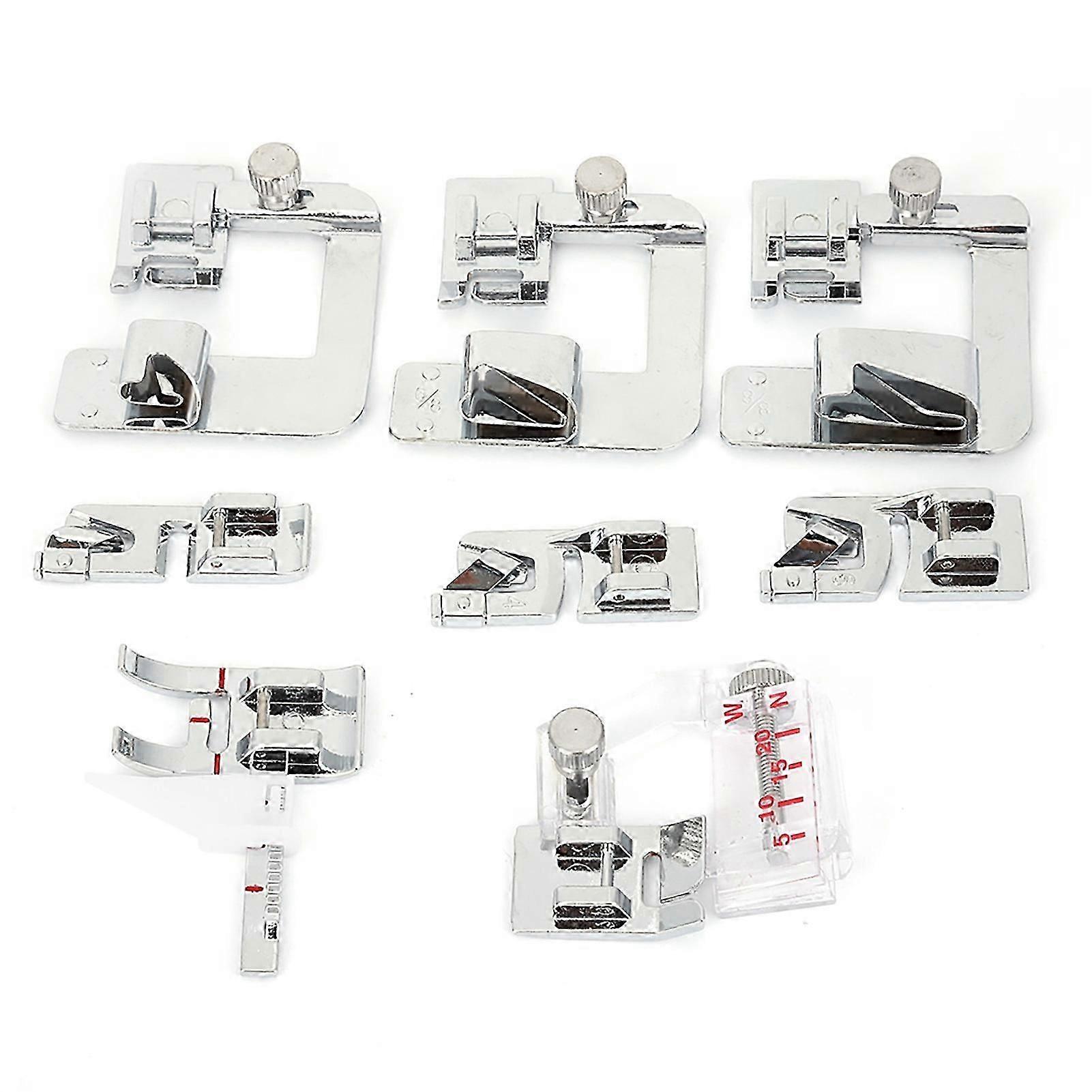 8Pcs Sewing Machine Presser Set Flat Hemming Press Foot Kit Sewing Machine Accessories