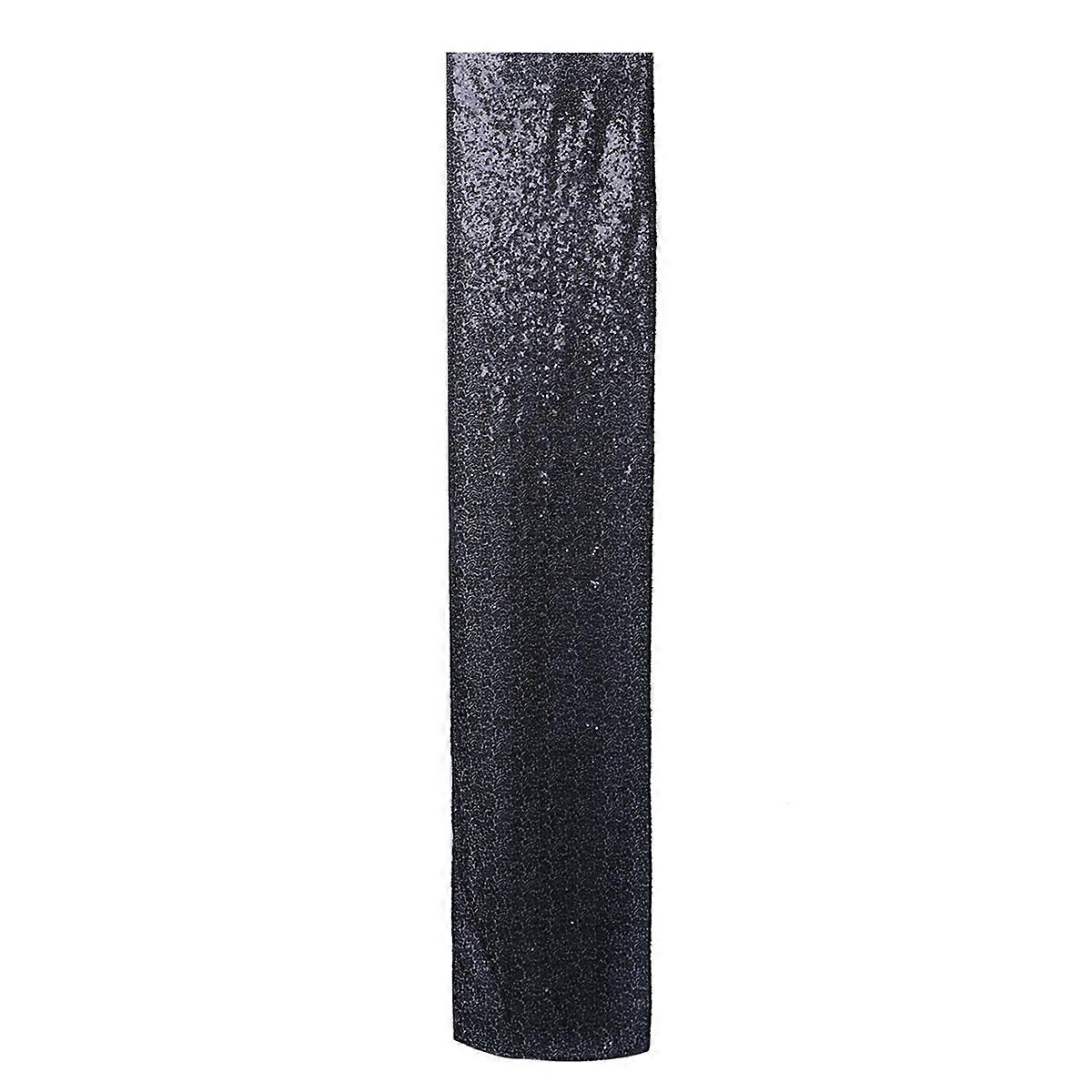 Rectangular Table Runner Black Sequin Tablecloth For Prom Tear Resistant 275 X 30 Cm 1Pcs