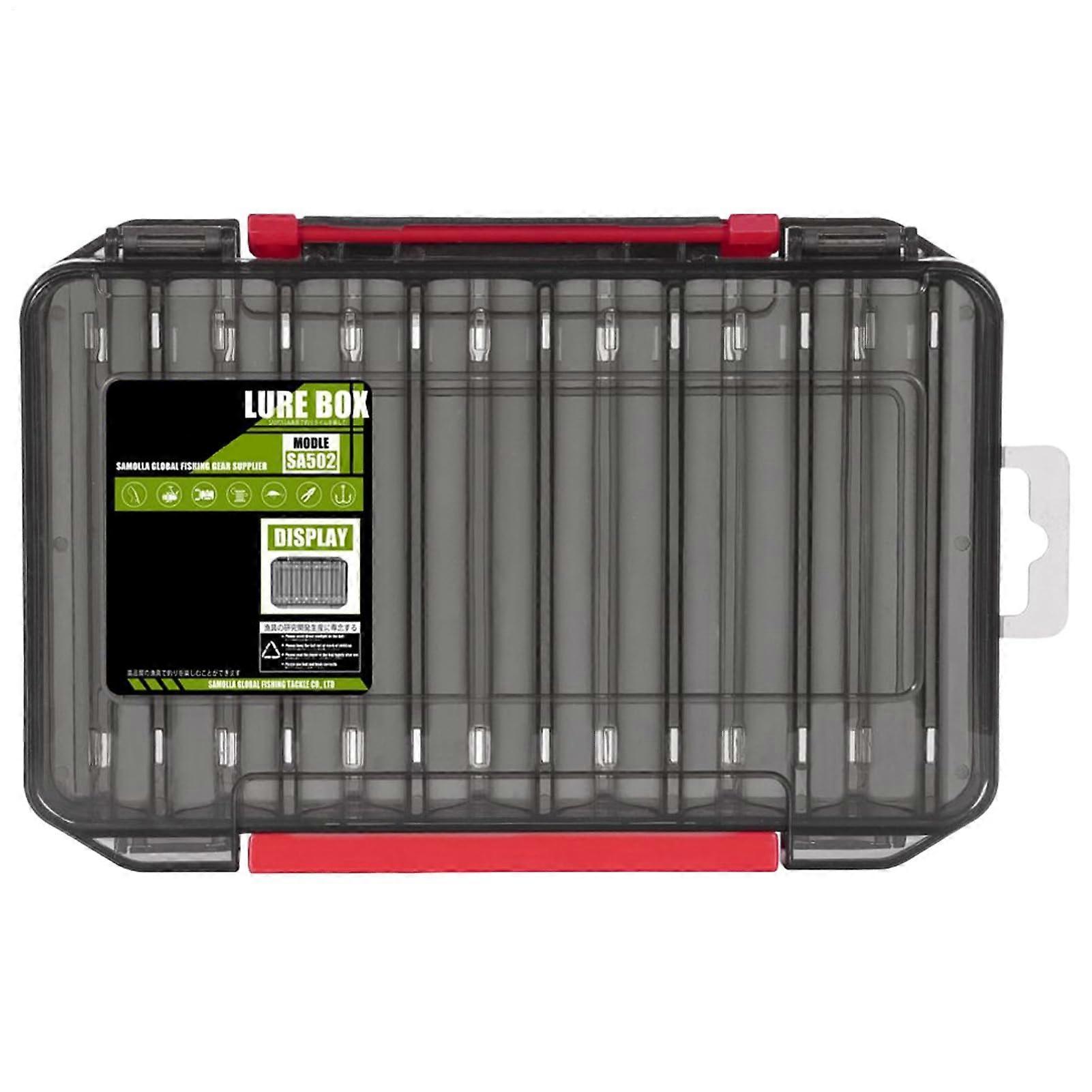 Tackle Box - Waterproof Fishing Lure Organiser Case, 7.8 x 5.31 x 1.42 Inches, Compact Stackable Storage, Black