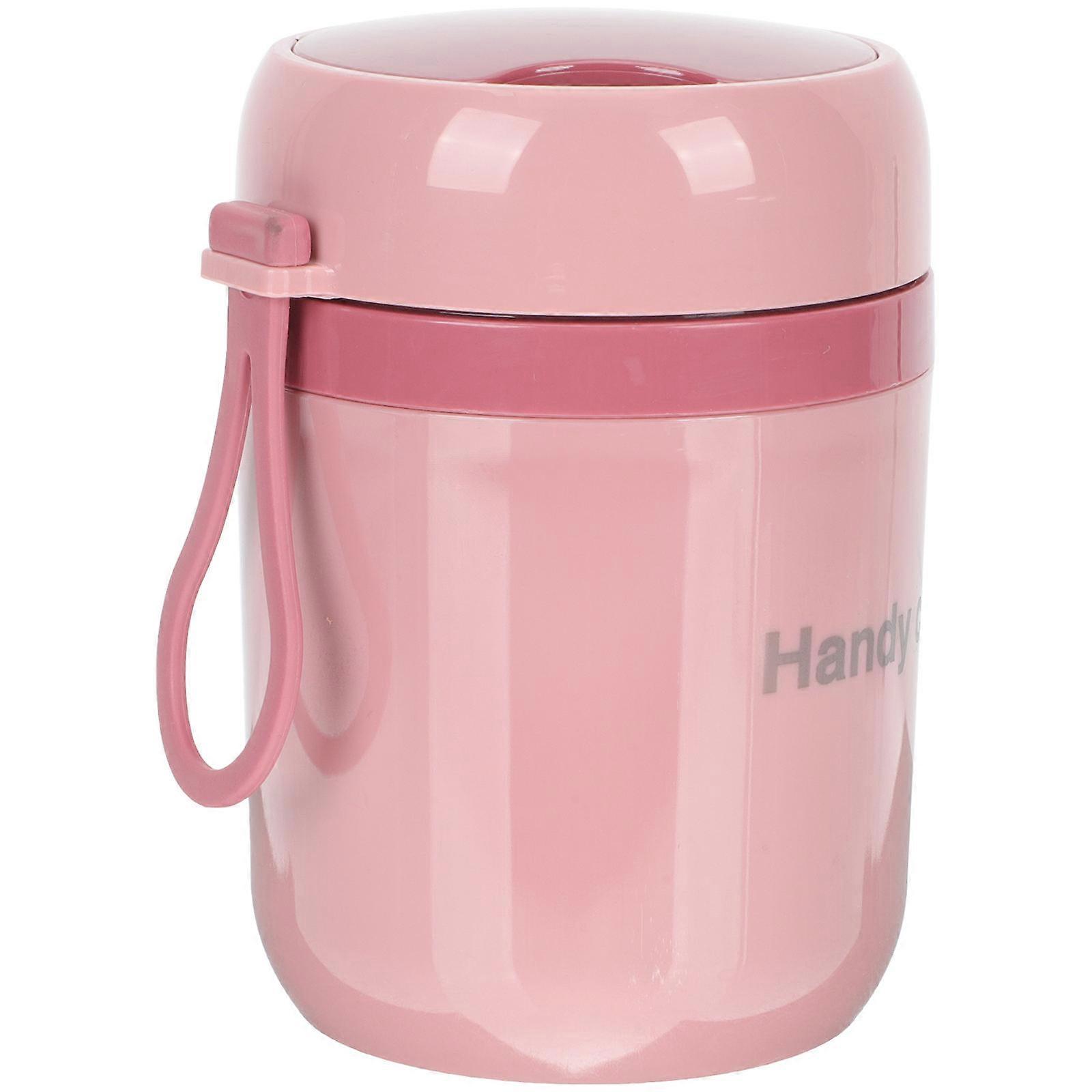 Portable Soup Cup Insulation Scandinavian Design For Adults 500ml Pink Silicone Multi-Functional 1Pack