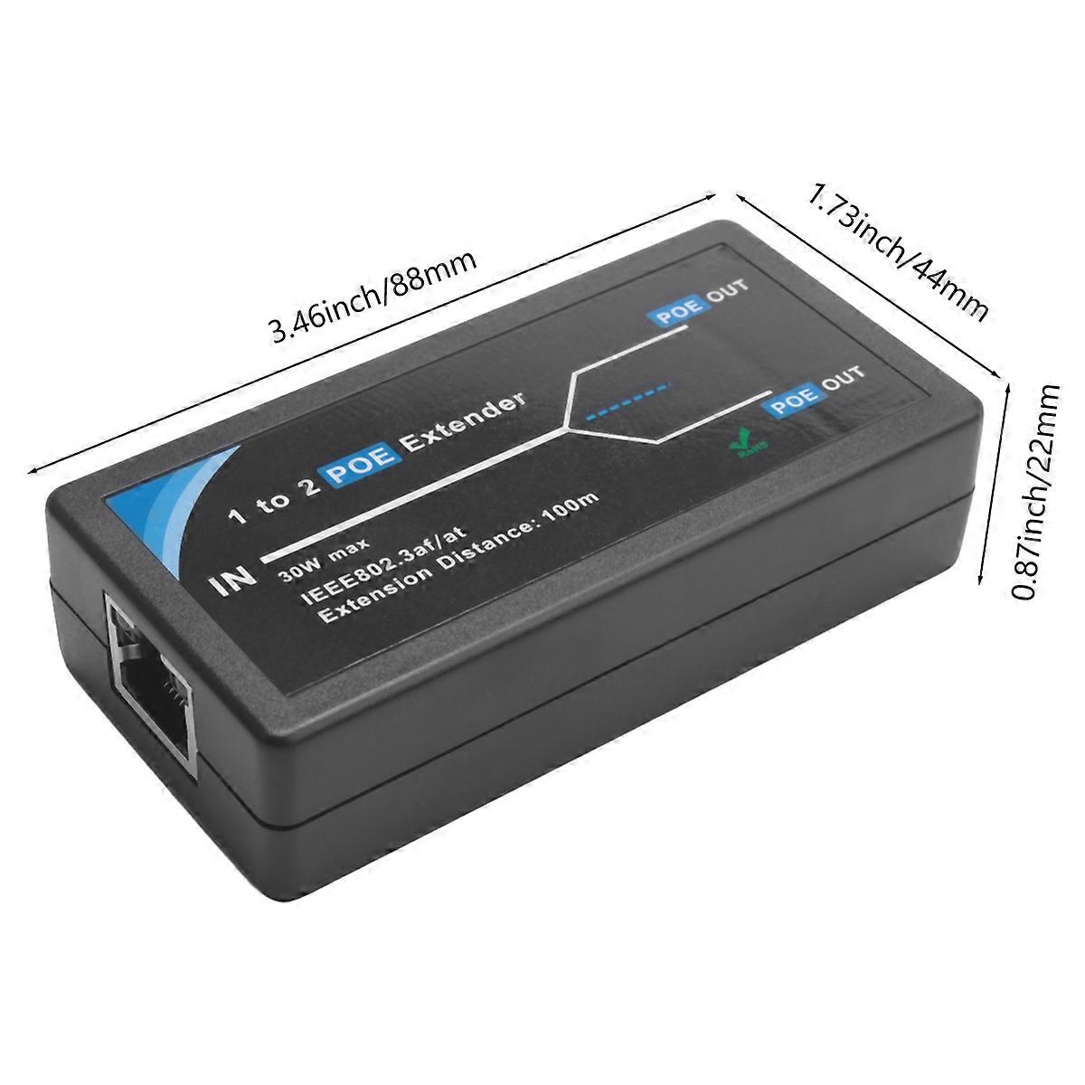 2 Port POE Extender 10/100Mbps with IEEE 802.3Af Standard