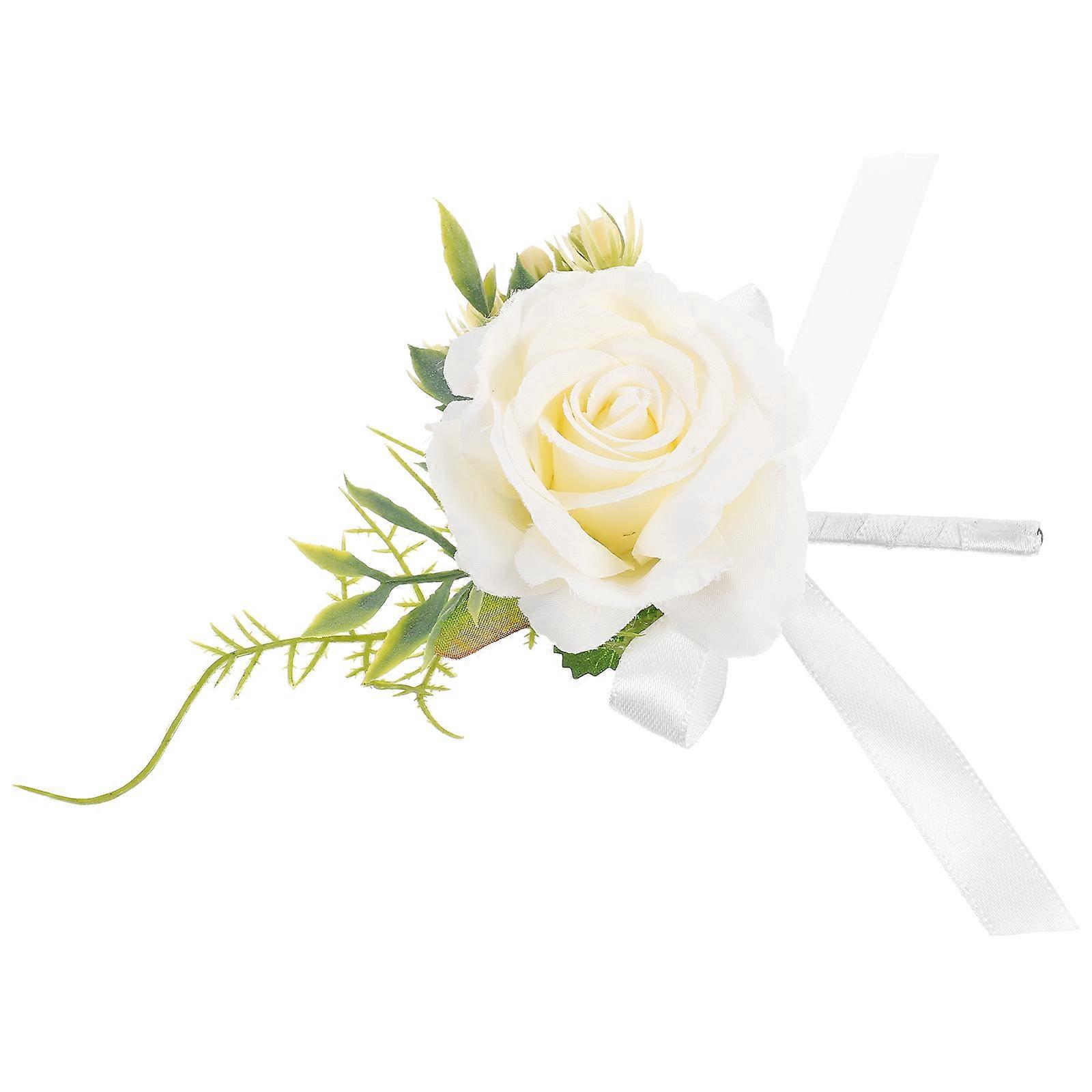 Simulated Flower Boutonniere White Color Special Occasions 1Set