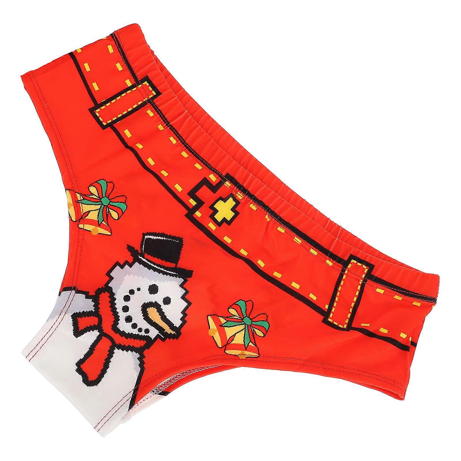 Underpants Christmas Theme Printing Underpants Breathable Durable Polyester Triangle Style Casual Use Xl 1Pack