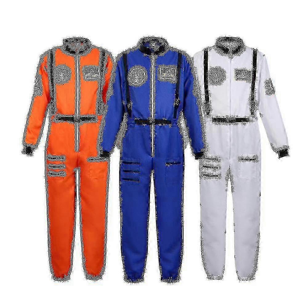 Astronaut Costume Space Suit For Adult Cosplay Costumes Zipper Halloween Costume Couple Flight Jumpsuit Plus Size Uniform