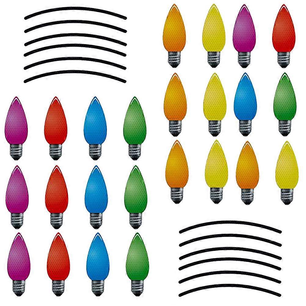 Reflective Car Magnets Bulb Shape Christmas Theme Night Visibility Safety 10x36cm 1Set
