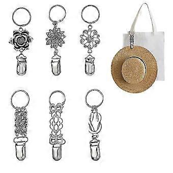 Pocket Hat Clip for Travel Cap Retainer Clips Metal Flower Handbag Duckbill Hat Clips Holder for Outdoor Accessories 2024