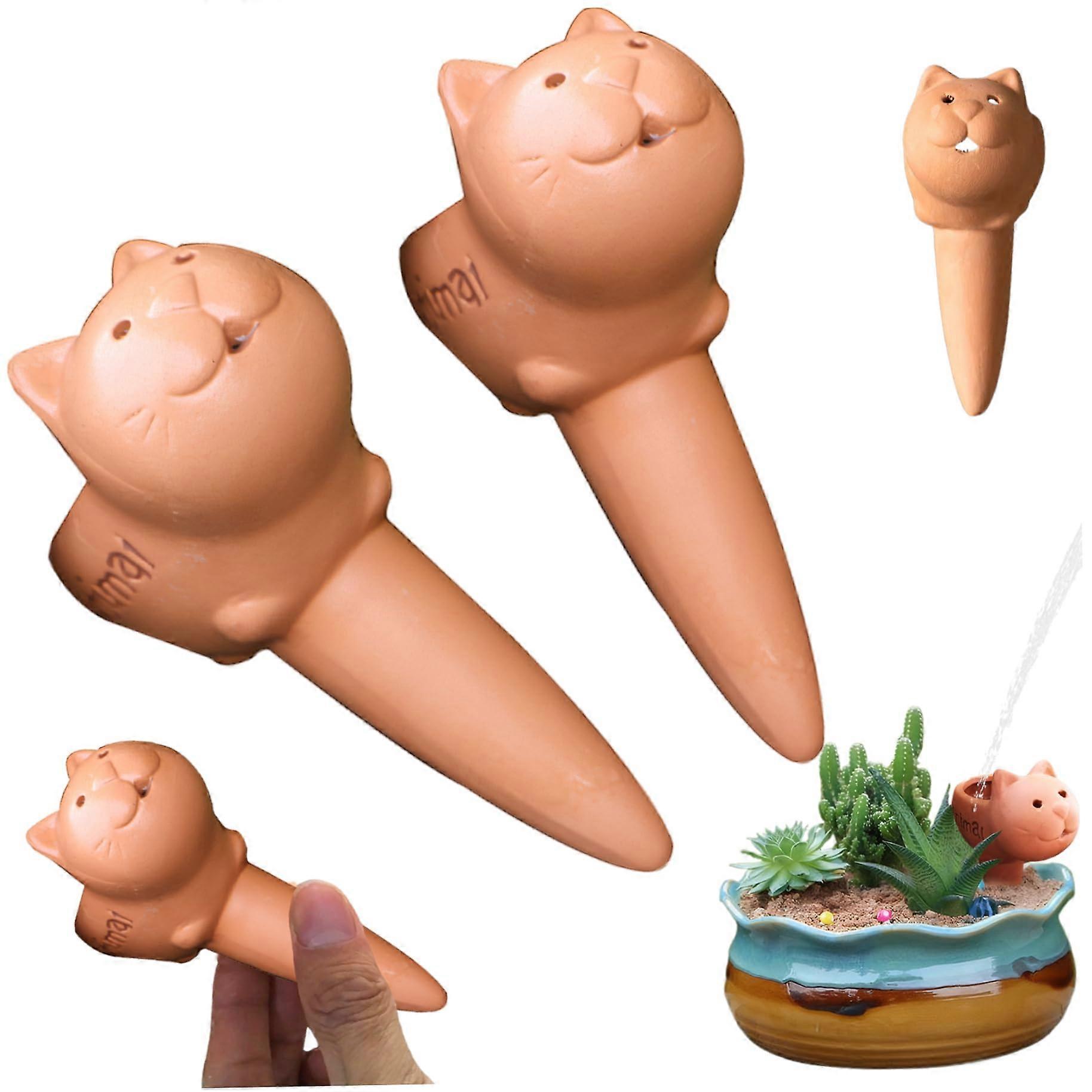 2 x Plant Watering Devices, SelfWatering Balls, Cat Pottery, Spikes, Automatic Waterer