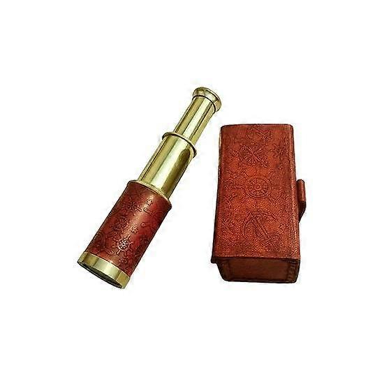 Brass Telescope 6-inches Nautical with Lather Box