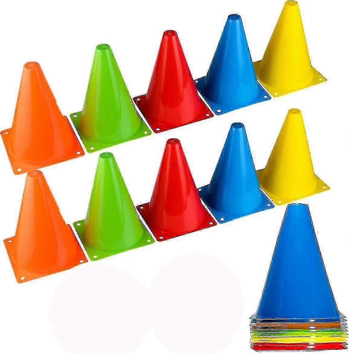 7 Inch Plastic Sport Training Traffic Cones- Set Of 10