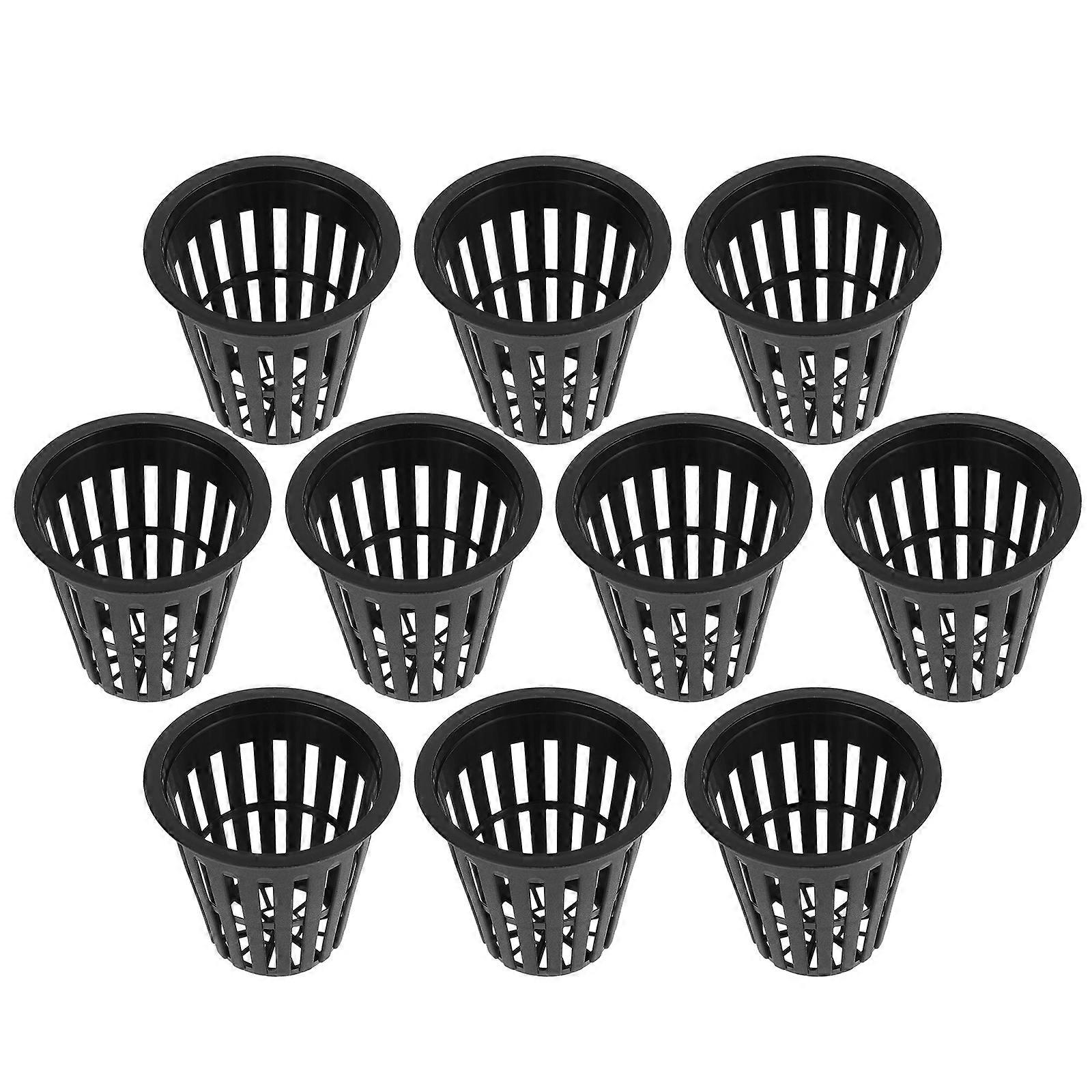 Plastic Hydroponic Net Pots Durable Slotted Mesh Garden Containers for Efficient Drainage, Nutrient Supply & Healthy Plant Growth (Seedlings &
