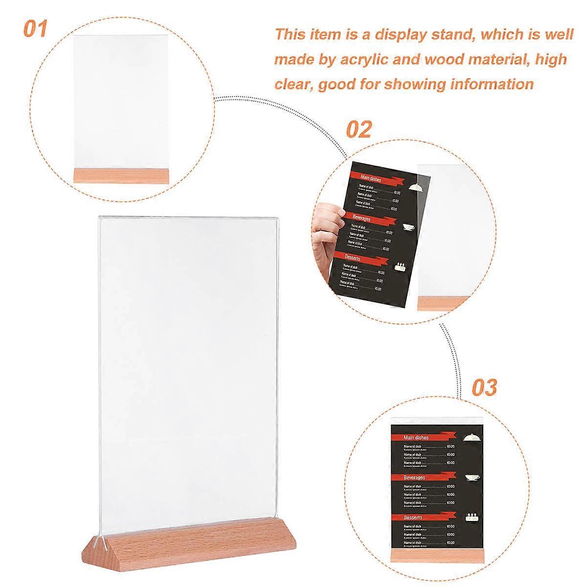 Tabletop Display Rack Sign Holder Acrylic Business Owners Upright Design 1Set