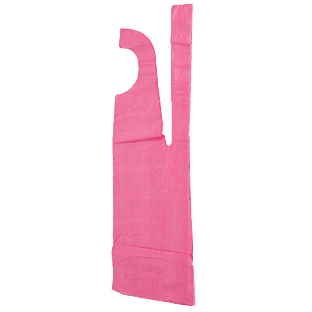 Aprons for Women Disposable PE Thickened Sleeveless Oil Proof Pinafore for Cooking 100Set Pink 70X120CM