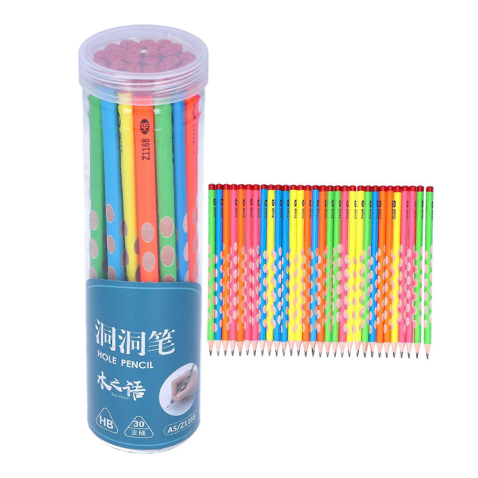 30Pcs Triangular Pencil HB MultiColor Children Student Writing Drawing Art Tools
