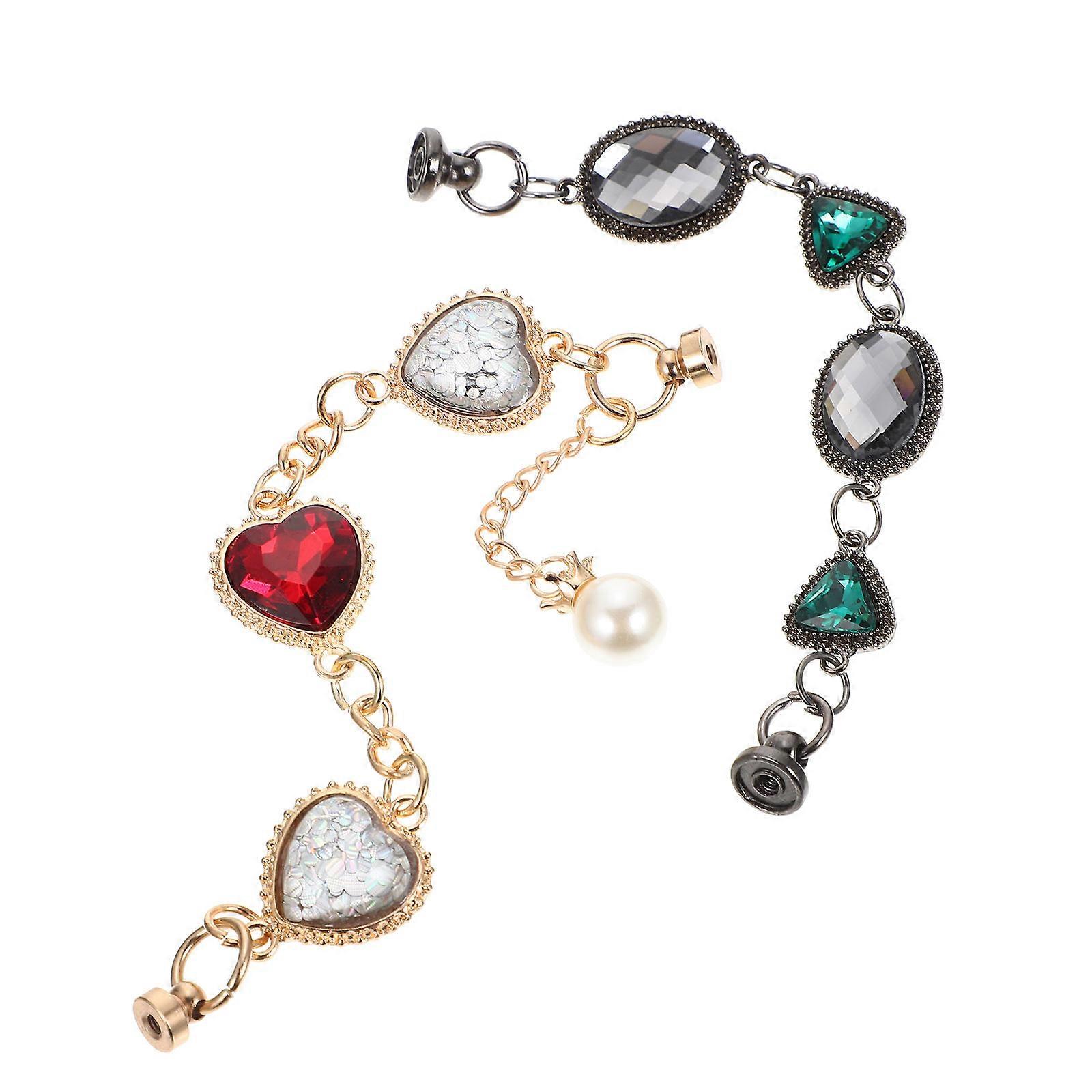 Phone Case Charms Chain Alloy Bracelet for Decor 2Pcs Set