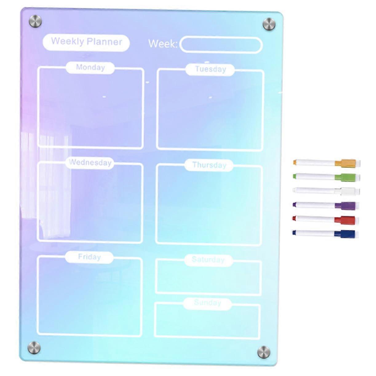 1 Set Magnetic Colorful Weekly Planner for Refrigerator, Wipeable Dry Erase Lightweight Marker for Daily Organization and Planning