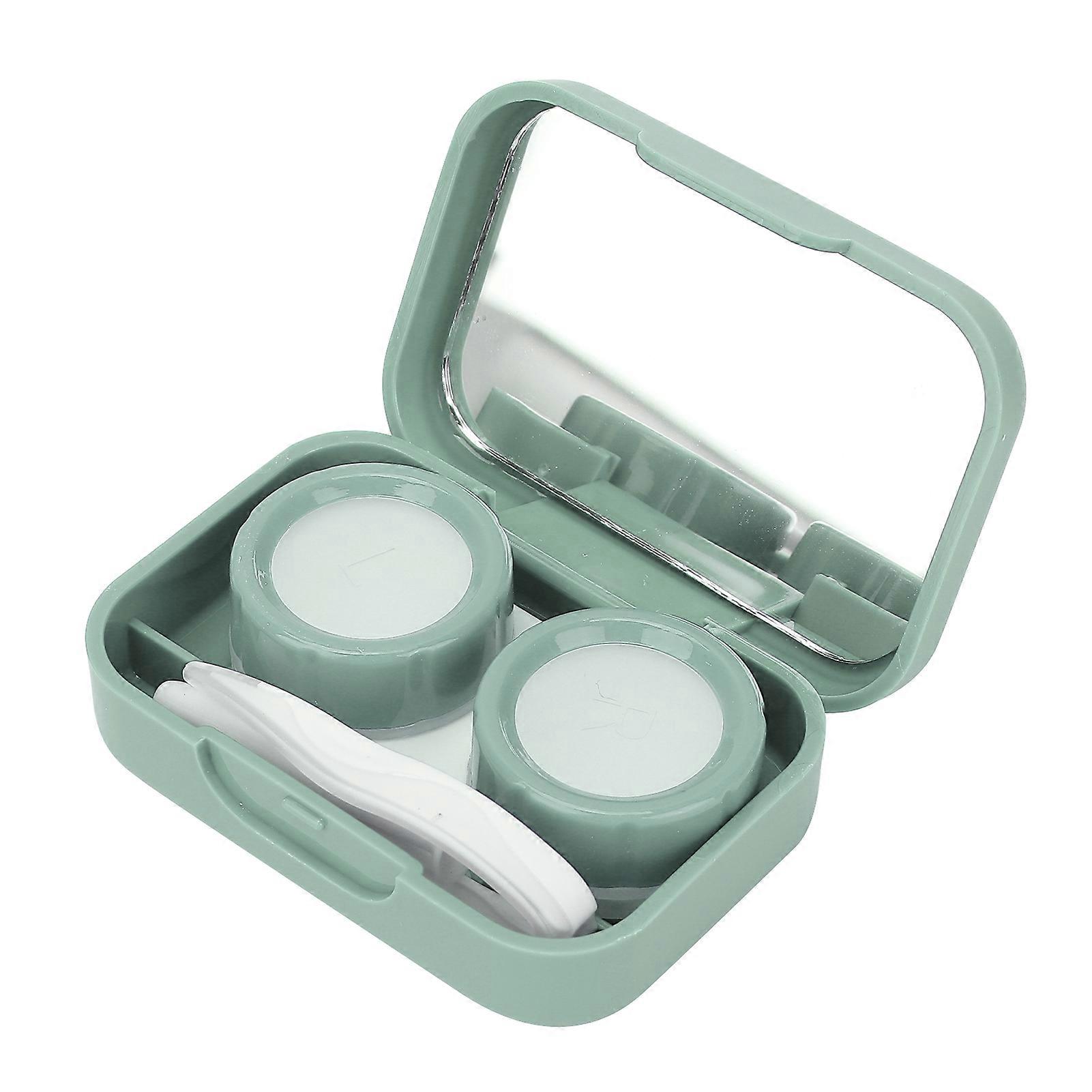 Cute Contact Lens Case Portable Travel Contact Lens Container Holder Box Soak Storage KitGreen